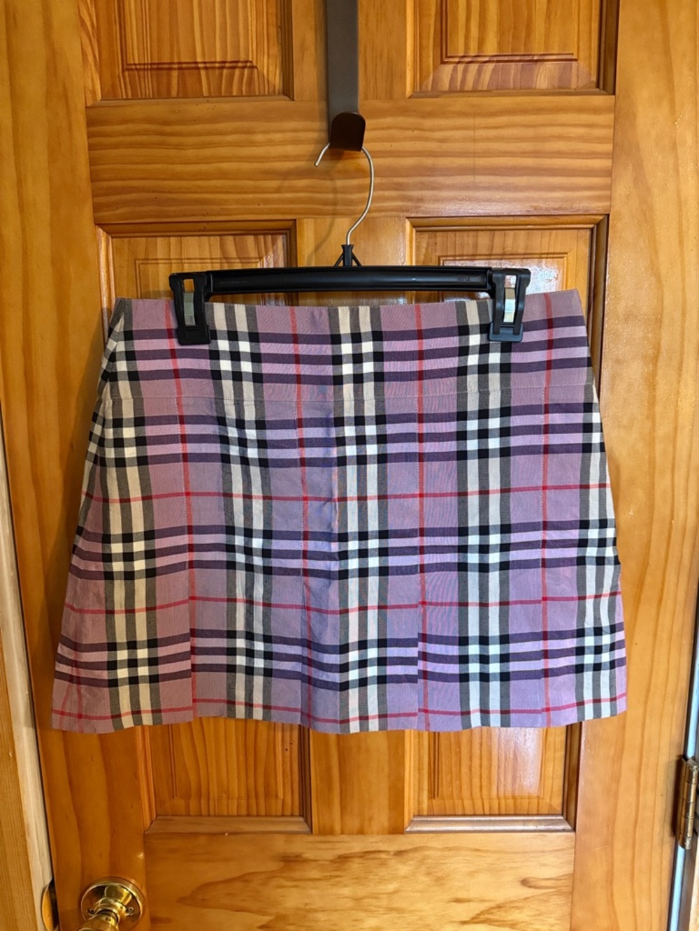 Burberry Lavender Plaid Mini Skirt